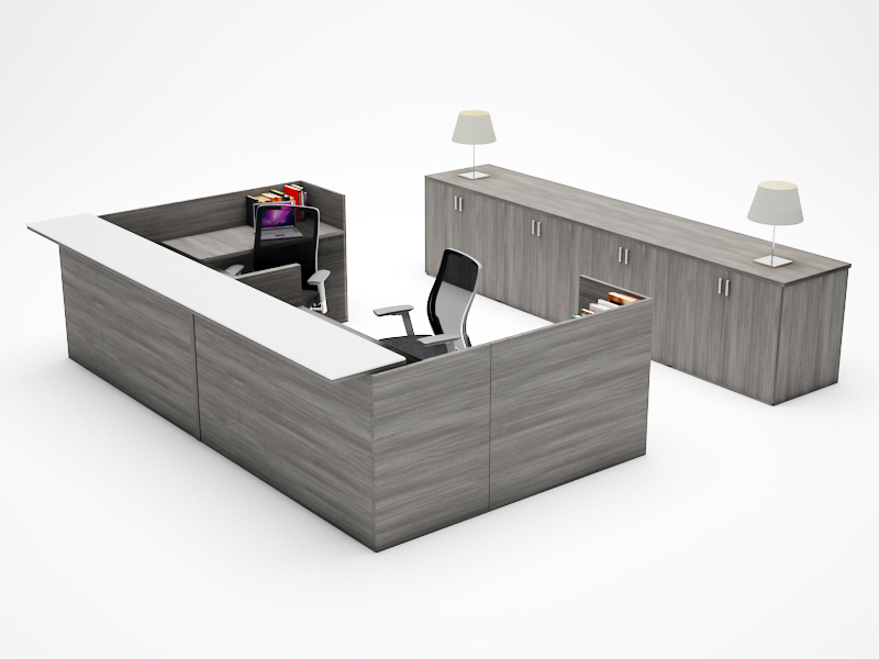 Reception Desk render Amber Valley Grey 1