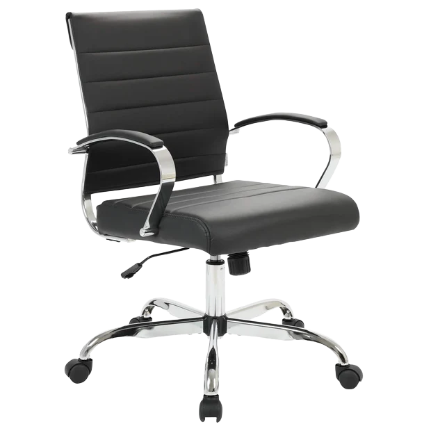 benmar mid back leather office conference chair adjustable height swivel and tilt 450895