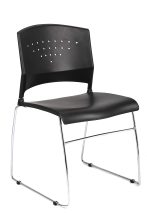 Black Stack Chair With Chrome Frame 5 Pcs Pack — office furniture at Total Office Furniture