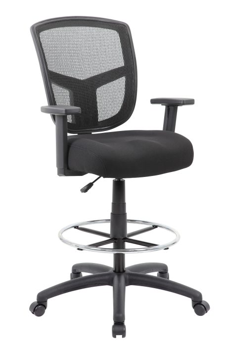 Boss Contract Mesh Drafting Stool with Adjustable Arms — office furniture at Total Office Furniture