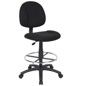 Ergonomic Works Adjustable Drafting Chair without Arms, Black — office furniture at Total Office Furniture