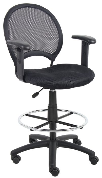 Boss Mesh Drafting Stool with Adjustable Arms — office furniture at Total Office Furniture