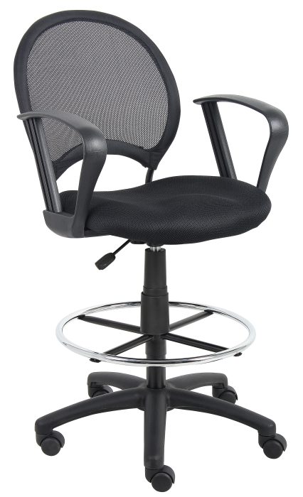Boss Mesh Drafting Stool with Loop Arms — office furniture at Total Office Furniture