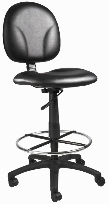 Boss Black Antimicrobial Drafting Stool with Footring — office furniture at Total Office Furniture