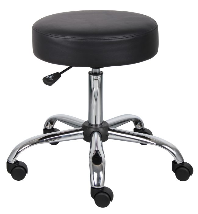 Boss Black Antimicrobial Vinyl Medical Stool — office furniture at Total Office Furniture