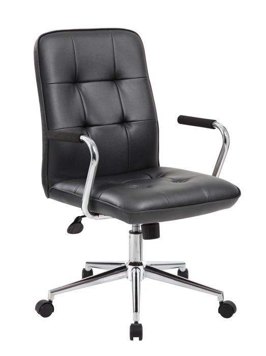 Modern Office Chair w/ Chrome Arms, Black — office furniture at Total Office Furniture
