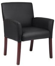 Box Arm guest, accent or dining chair W/Mahogany Finish (Model B619) — office furniture at Total Office Furniture