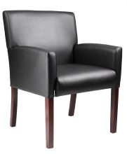 Box Arm guest, accent or dining chair W/Mahogany Finish (Model B629M) — office furniture at Total Office Furniture