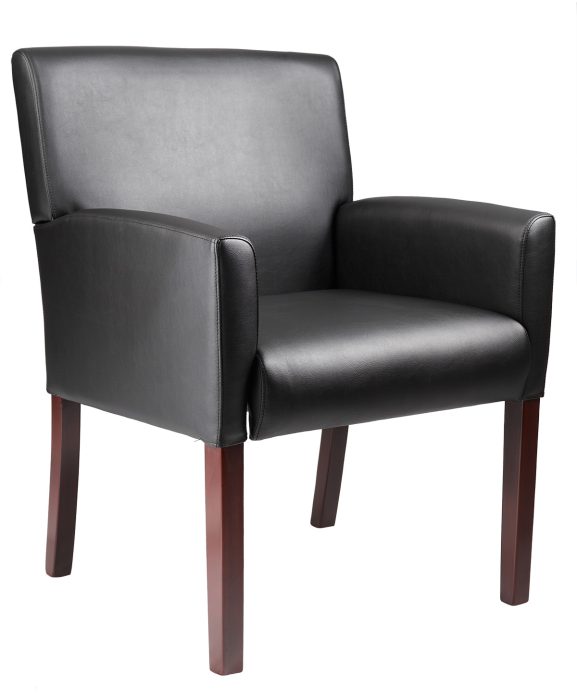 Box Arm guest, accent or dining chair W/Mahogany Finish (Model B629M) — office furniture at Total Office Furniture