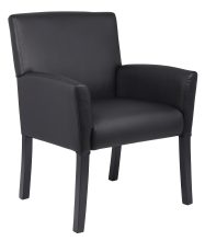 Box Arm guest, accent or dining chair W/Black Base (Model B639-BK) — office furniture at Total Office Furniture