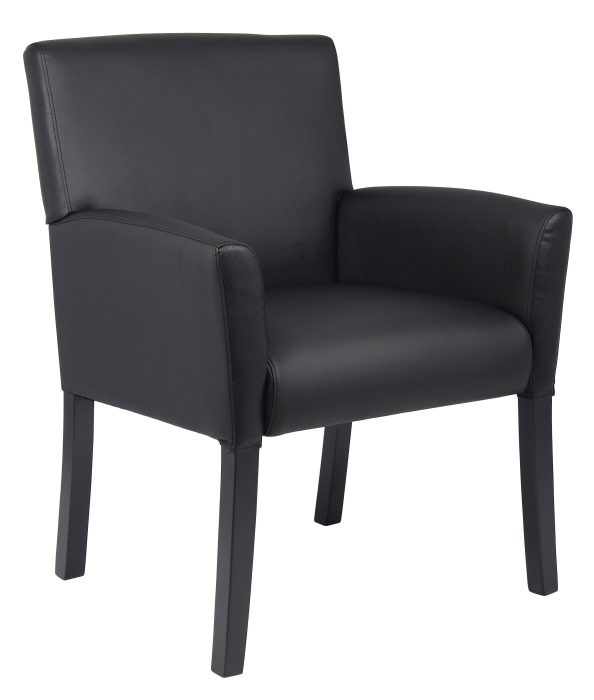 Box Arm guest, accent or dining chair W/Black Base (Model B639-BK) — office furniture at Total Office Furniture