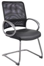 Mesh Back W/ Pewter Finish Guest Chair — office furniture at Total Office Furniture
