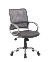 Mesh Back Task Chair with Pewter Finish — office furniture at Total Office Furniture