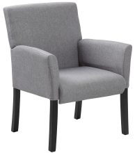 Box Arm guest, accent or dining chair W/Black Base (Model B659-MG) — office furniture at Total Office Furniture