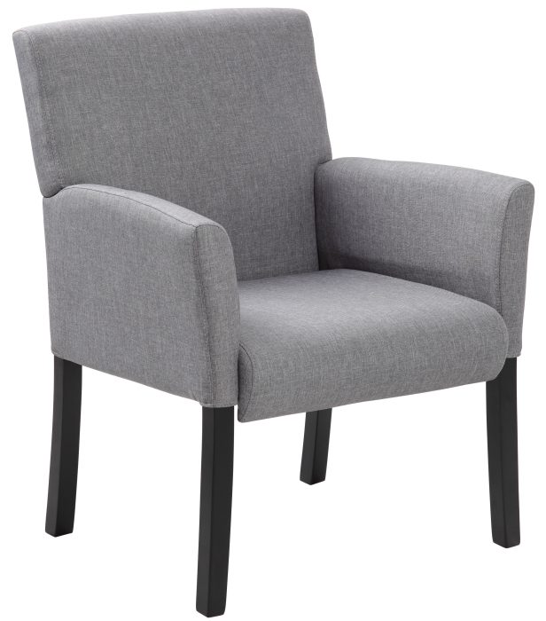 Box Arm guest, accent or dining chair W/Black Base (Model B659-MG) — office furniture at Total Office Furniture