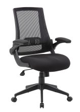 Black Mesh Flip-Arm Chair — office furniture at Total Office Furniture