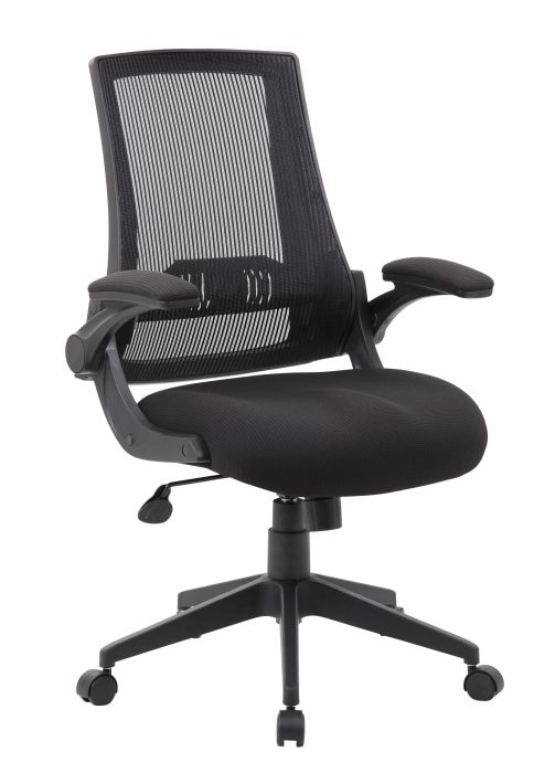 Black Mesh Flip-Arm Chair — office furniture at Total Office Furniture