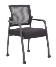 Mesh 4-Legged Guest Chair, Black (Model B6889R-BK) — office furniture at Total Office Furniture