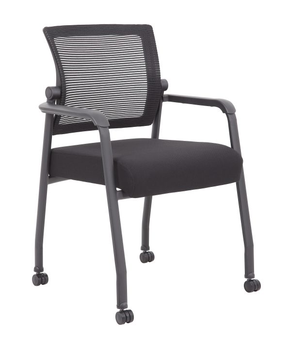 Mesh 4-Legged Guest Chair, Black (Model B6889R-BK) — office furniture at Total Office Furniture