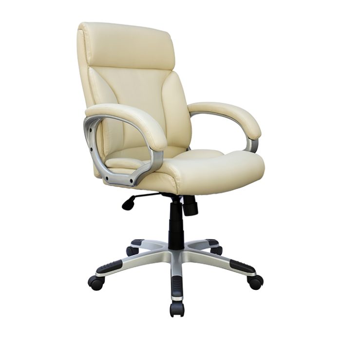 Modern Mid-Back Executive Chair, Ivory — office furniture at Total Office Furniture
