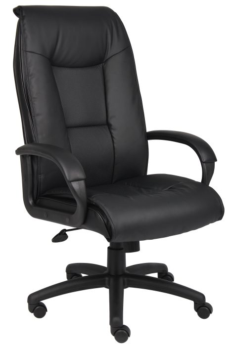 Boss Executive LeatherPlus Chair with Padded Arms — office furniture at Total Office Furniture
