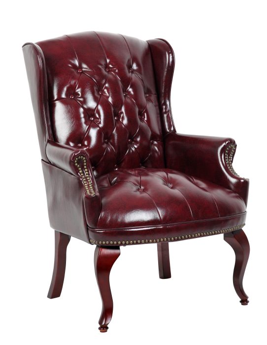 Wingback Traditional Guest Chair In Burgundy — office furniture at Total Office Furniture