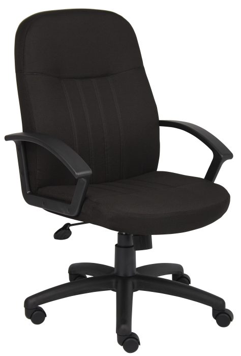 Boss Mid-Back Fabric Managers Chair, Black — office furniture at Total Office Furniture