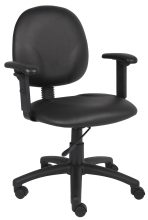 Diamond Task Chair in Black Antimicrobial Vinyl w/ Adjustable Arms — office furniture at Total Office Furniture