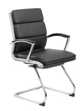 Executive CaressoftPlus Chair with Metal Chrome Finish - Guest Chair, Black — office furniture at Total Office Furniture