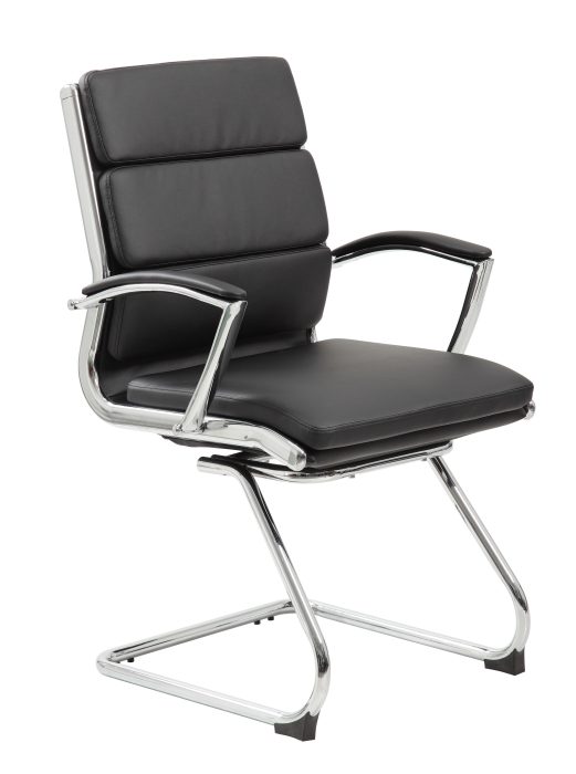 Executive CaressoftPlus Chair with Metal Chrome Finish - Guest Chair, Black — office furniture at Total Office Furniture