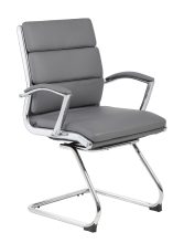 Executive CaressoftPlus Chair with Metal Chrome Finish - Guest Chair, Grey — office furniture at Total Office Furniture