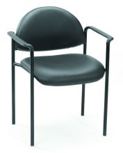 Diamond Stacking W/Arm In Black Caressoft — office furniture at Total Office Furniture