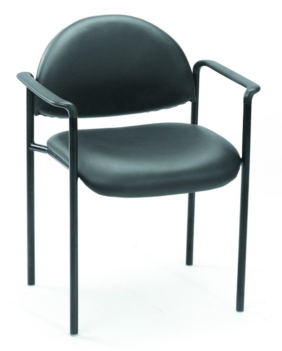 Diamond Stacking W/Arm In Black Caressoft — office furniture at Total Office Furniture