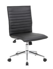 Black Vinyl Armless Hospitality Chair — office furniture at Total Office Furniture