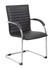 Chrome Frame, Black Vinyl Side Chair, 2 pack — office furniture at Total Office Furniture