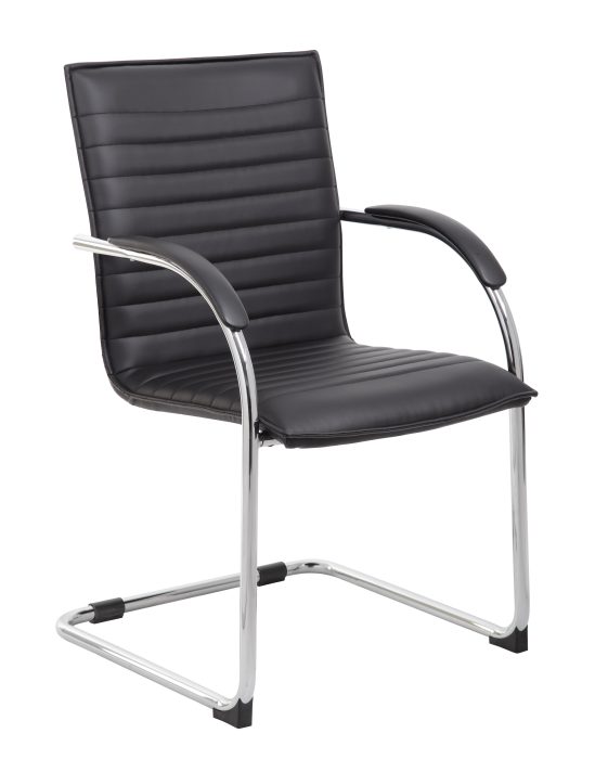 Chrome Frame, Black Vinyl Side Chair, 2 pack — office furniture at Total Office Furniture