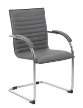 Chrome Frame, Grey Vinyl Side Chair, 2 pack — office furniture at Total Office Furniture