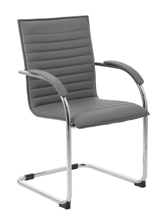 Chrome Frame, Grey Vinyl Side Chair, 2 pack — office furniture at Total Office Furniture