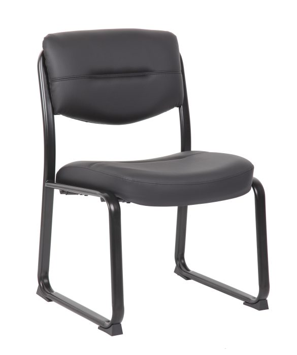 Leather Sled Base Side Chair — office furniture at Total Office Furniture