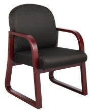 Mahogany Frame guest, accent or dining chair In Black Fabric — office furniture at Total Office Furniture