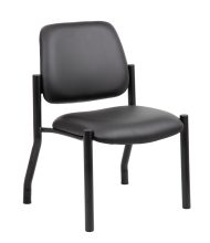 Antimicrobial Armless Guest Chair, 300 lb. weight capacity, Black — office furniture at Total Office Furniture
