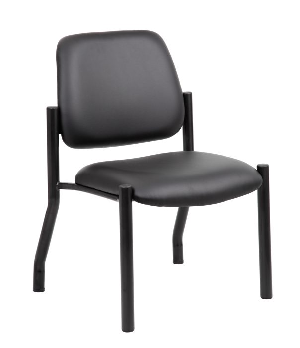 Antimicrobial Armless Guest Chair, 300 lb. weight capacity, Black — office furniture at Total Office Furniture