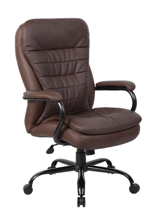 Boss Heavy-Duty Double Plush LeatherPlus Chair, 400 lb. Capacity — office furniture at Total Office Furniture