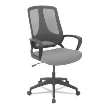 Alera MB Series grey mesh mid-back office chair with loop arms — Total Office Furniture