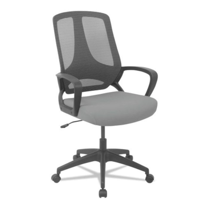 Alera MB Series grey mesh mid-back office chair with loop arms — Total Office Furniture