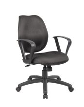 Black Task Chair with Loop Arms (B1015-BK)