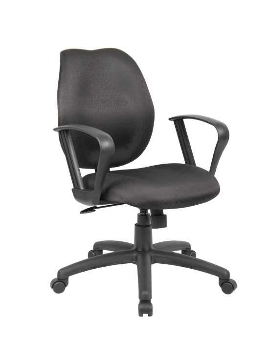 Black Task Chair with Loop Arms (B1015-BK)