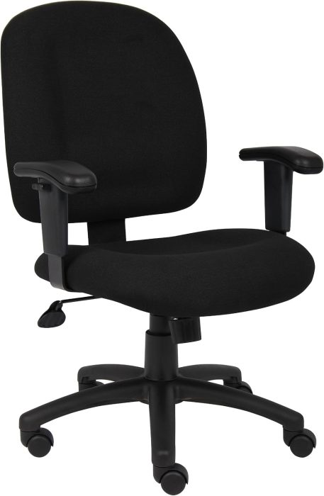 Black Fabric Task Chair with Adjustable Arms (B495-BK)