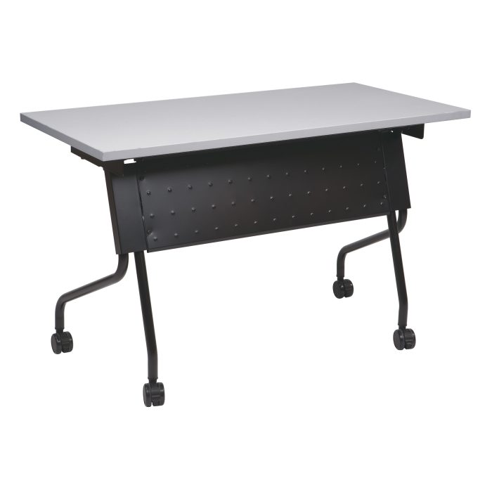 4' Black Frame Training Table with Grey Top — office furniture at Total Office Furniture