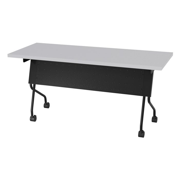 5' Black Frame Training Table with Grey Top — office furniture at Total Office Furniture